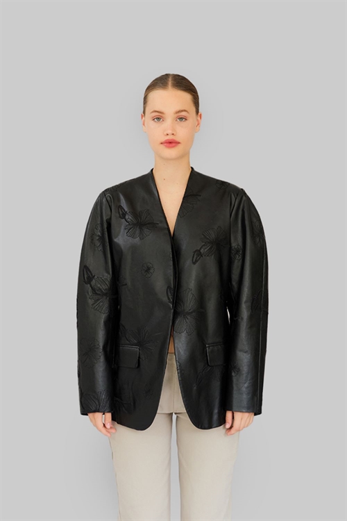 OPERASPORT RUE VEGAN LEATHER JACKET BLACK